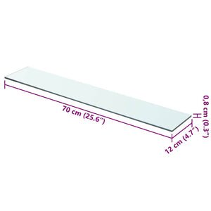 Hyllplan 2 st glas genomskinlig 70x12 cm