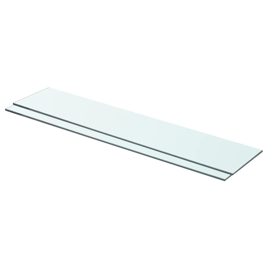 Hyllplan 2 st glas genomskinlig 70x15 cm