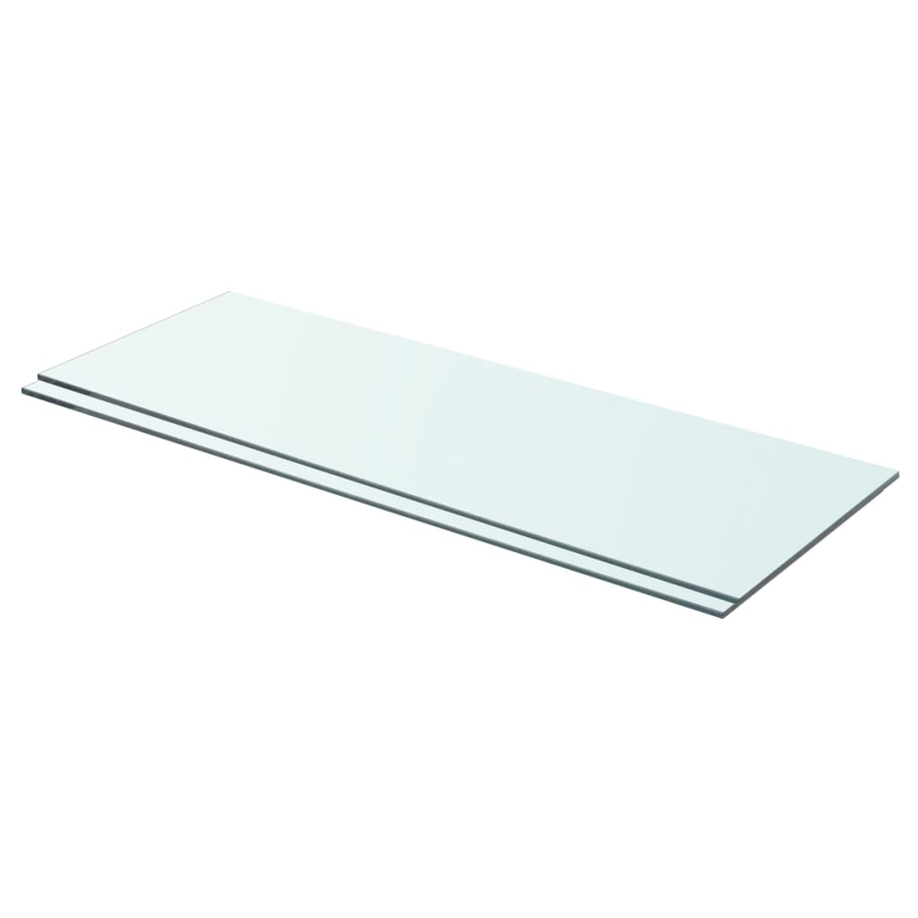 Hyllplan 2 st glas genomskinlig 70x25 cm