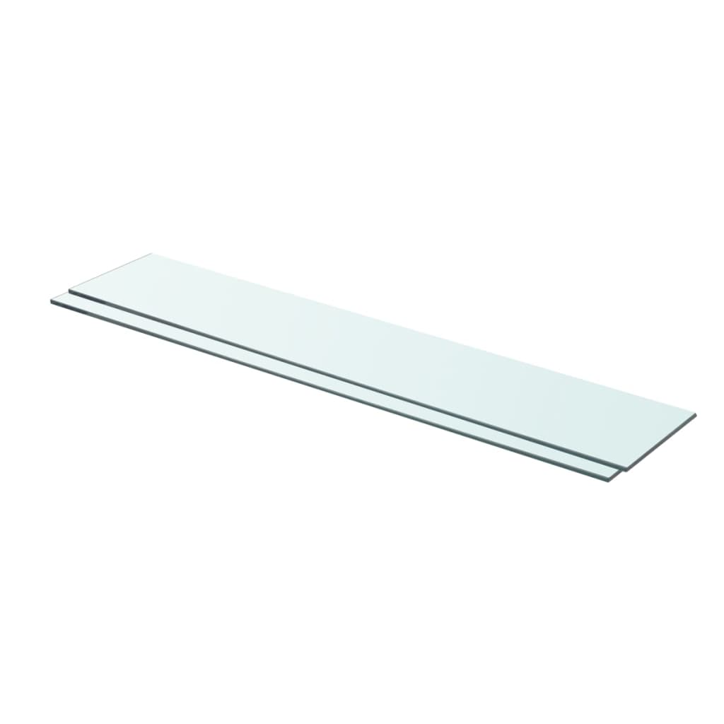 Hyllplan 2 st glas genomskinlig 80x15 cm