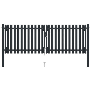 Dubbeldörrsgrind stål 300x75 cm antracit