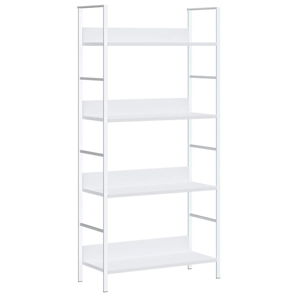 Bokhylla 4 hyllor vit 60x27,6x124,5 cm konstruerat trä