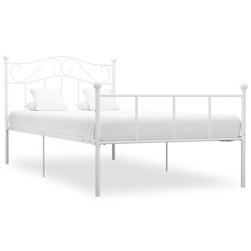 Sängram utan madrass vit metall 100x200 cm