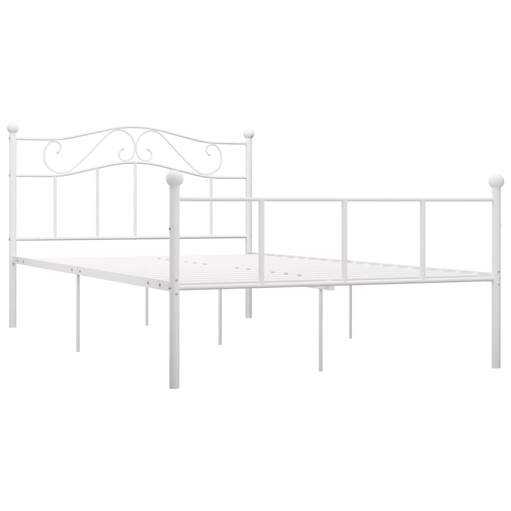 Sängram utan madrass med huvudgavel vit 160x200 cm metall