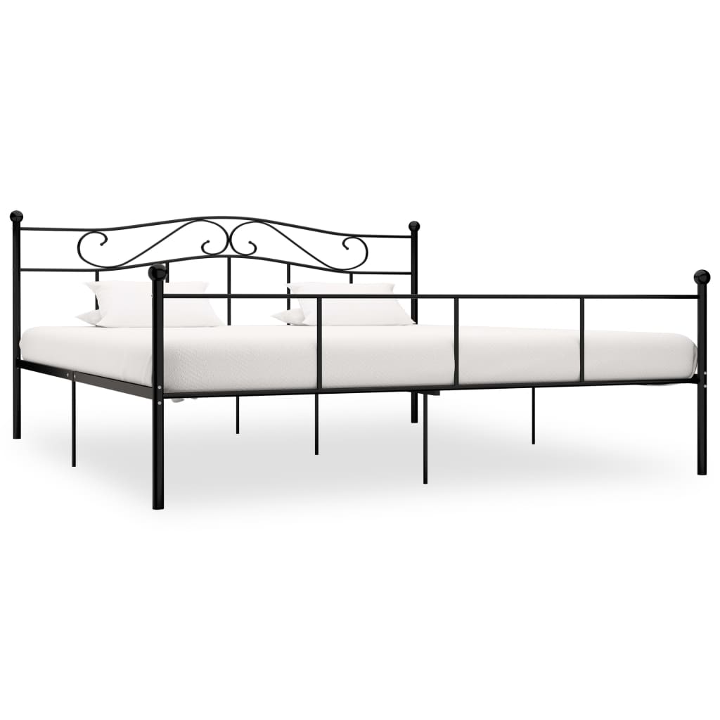 Sängram utan madrass svart metall 180x200 cm