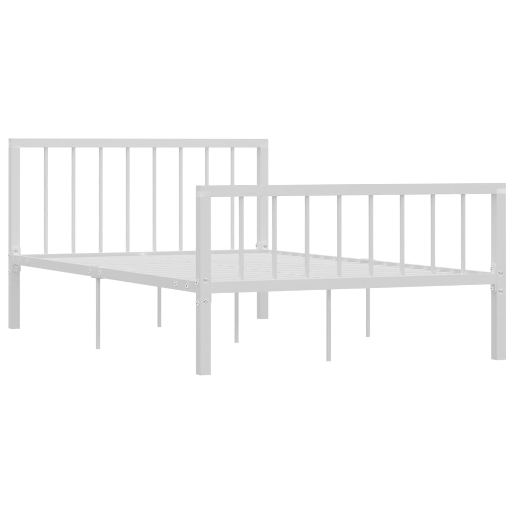 Sängram utan madrass vit metall 120x200 cm