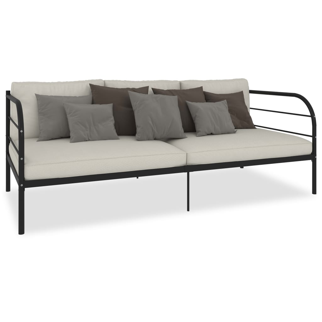 Dagbädd utan madrass svart metall 90x200 cm