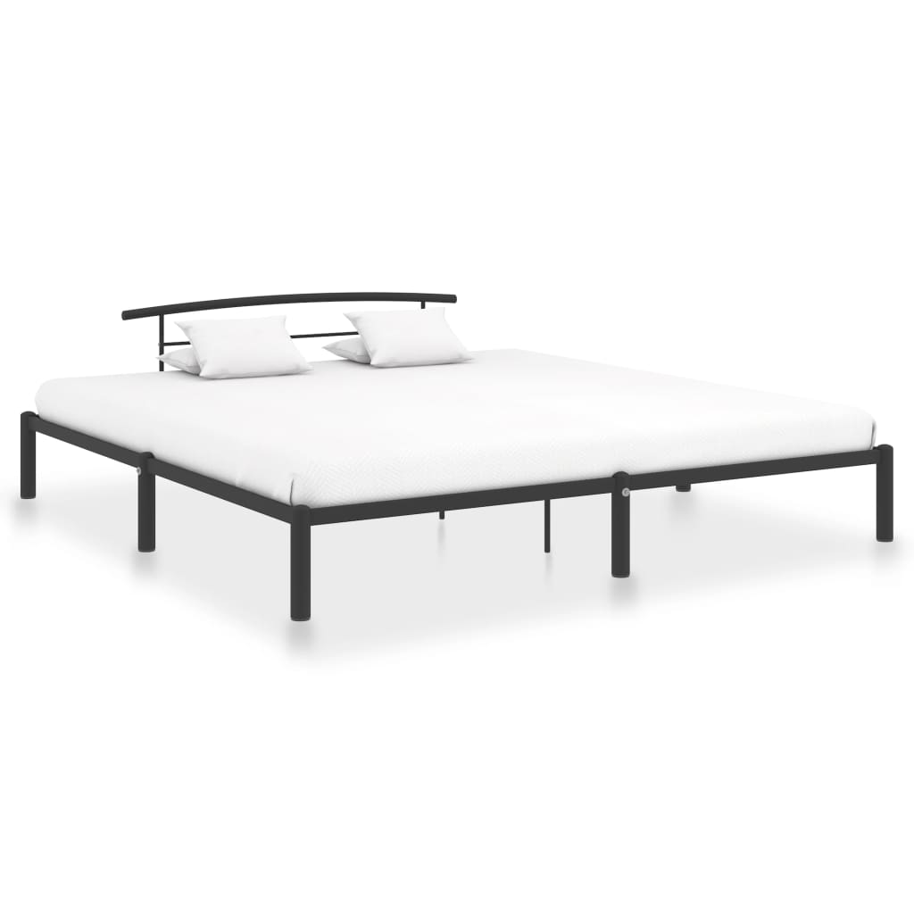 Sängram utan madrass svart metall 200x200 cm