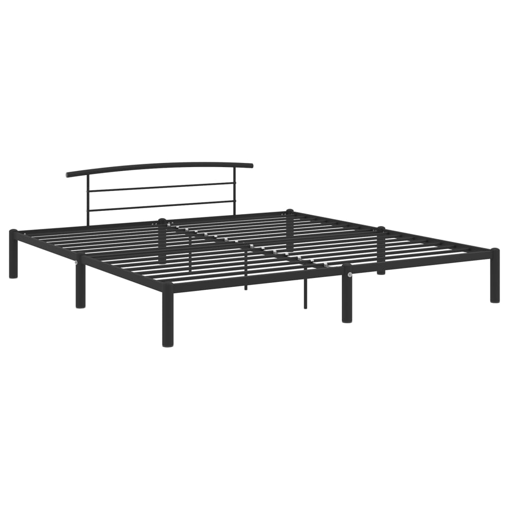 Sängram utan madrass svart metall 200x200 cm