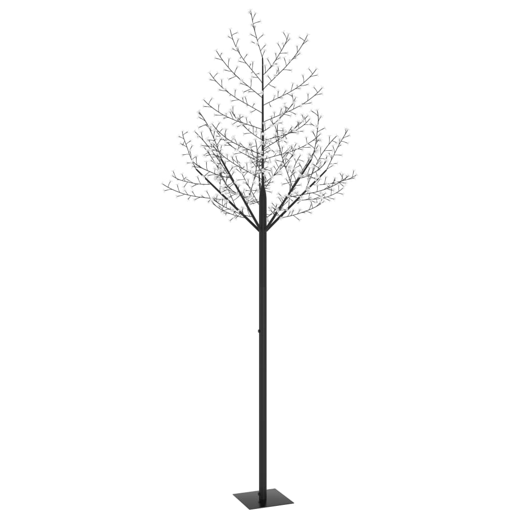 Plastgran 600 LED körsbärsblommor blått ljus 300 cm