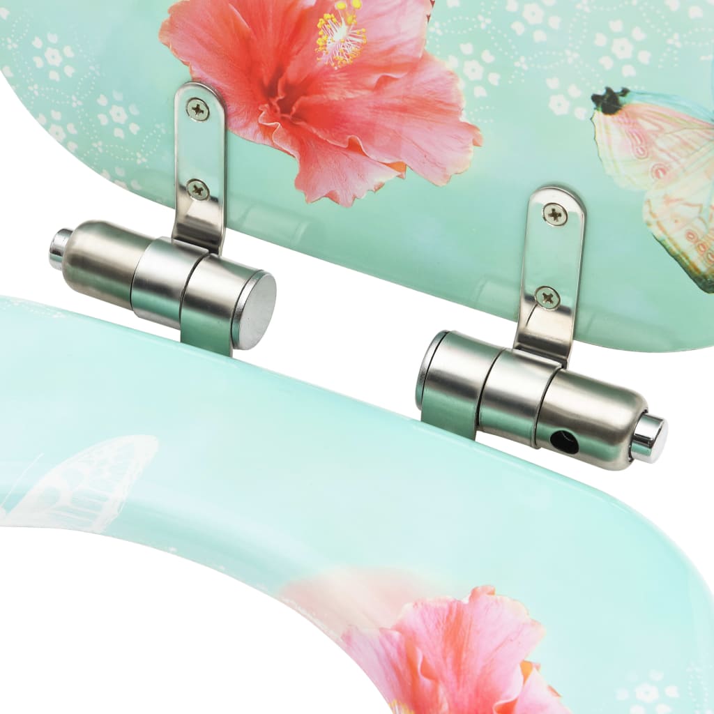 Toalettsits med mjuk stängning MDF flamingo