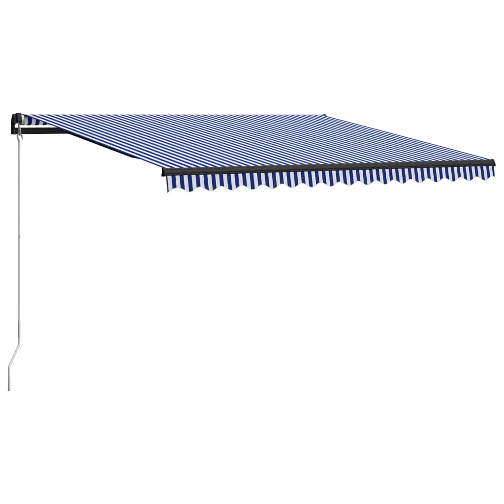 Markis manuellt infällbar 400x300 cm blå och vit