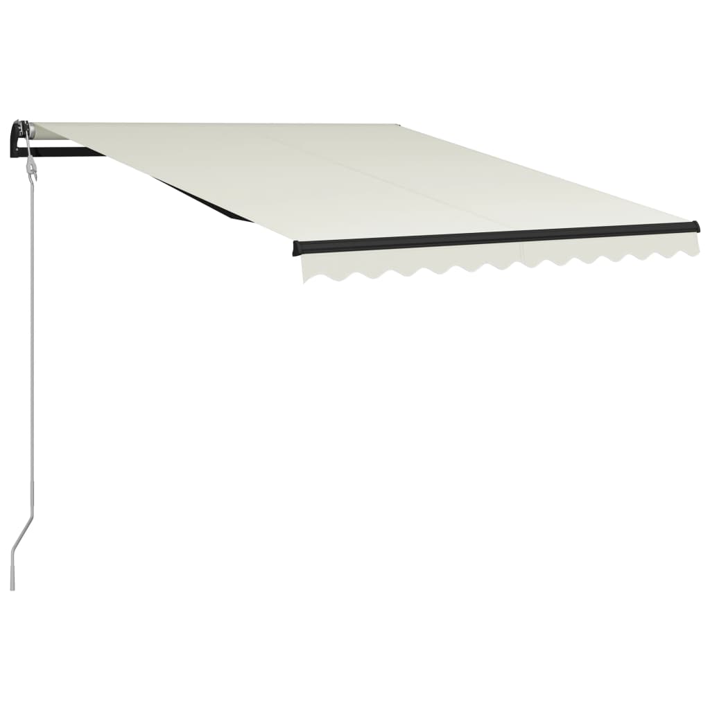 Infällbar markis med vindsensor & LED 300x250 cm gräddvit