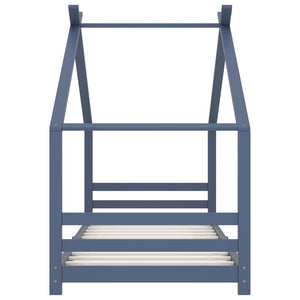 Barnsäng grå massiv furu 90x200 cm