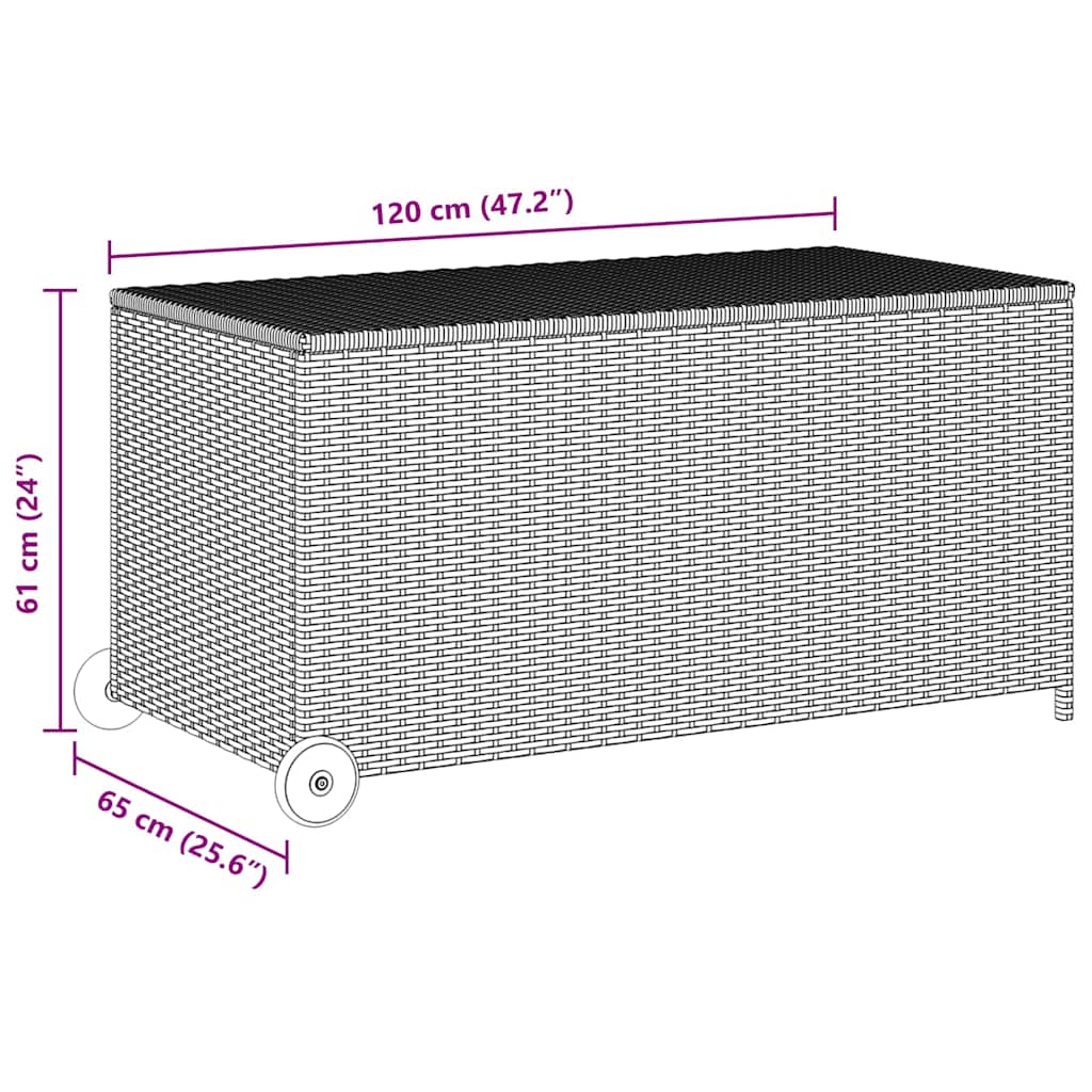 Dynbox svart 120x65x61 cm konstrotting