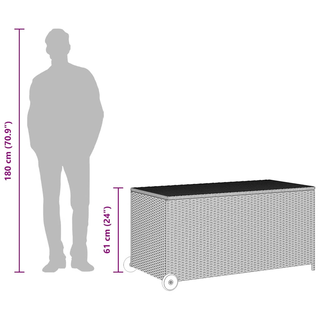 Dynbox svart 120x65x61 cm konstrotting