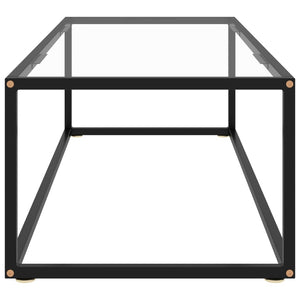Soffbord svart med härdat glas 120x50x35 cm