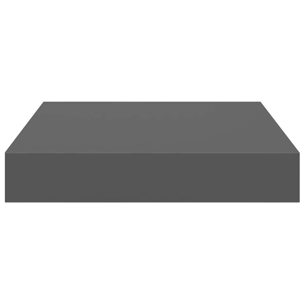 Svävande vägghyllor 2 st grå högglans 23x23,5x3,8 cm MDF