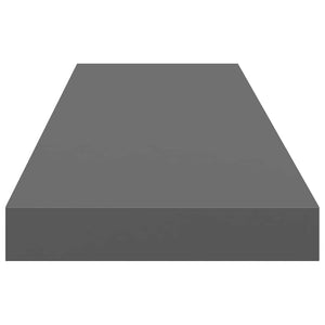 Svävande vägghyllor 4 st grå högglans 90x23,5x3,8 cm MDF