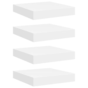 Svävande vägghyllor 4 st vit 23x23,5x3,8 cm MDF