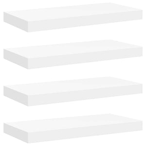 Svävande vägghyllor 4 st vit 50x23x3,8 cm MDF