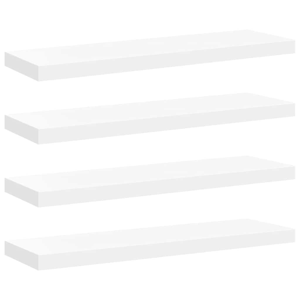 Svävande vägghyllor 4 st vit 80x23,5x3,8 cm MDF