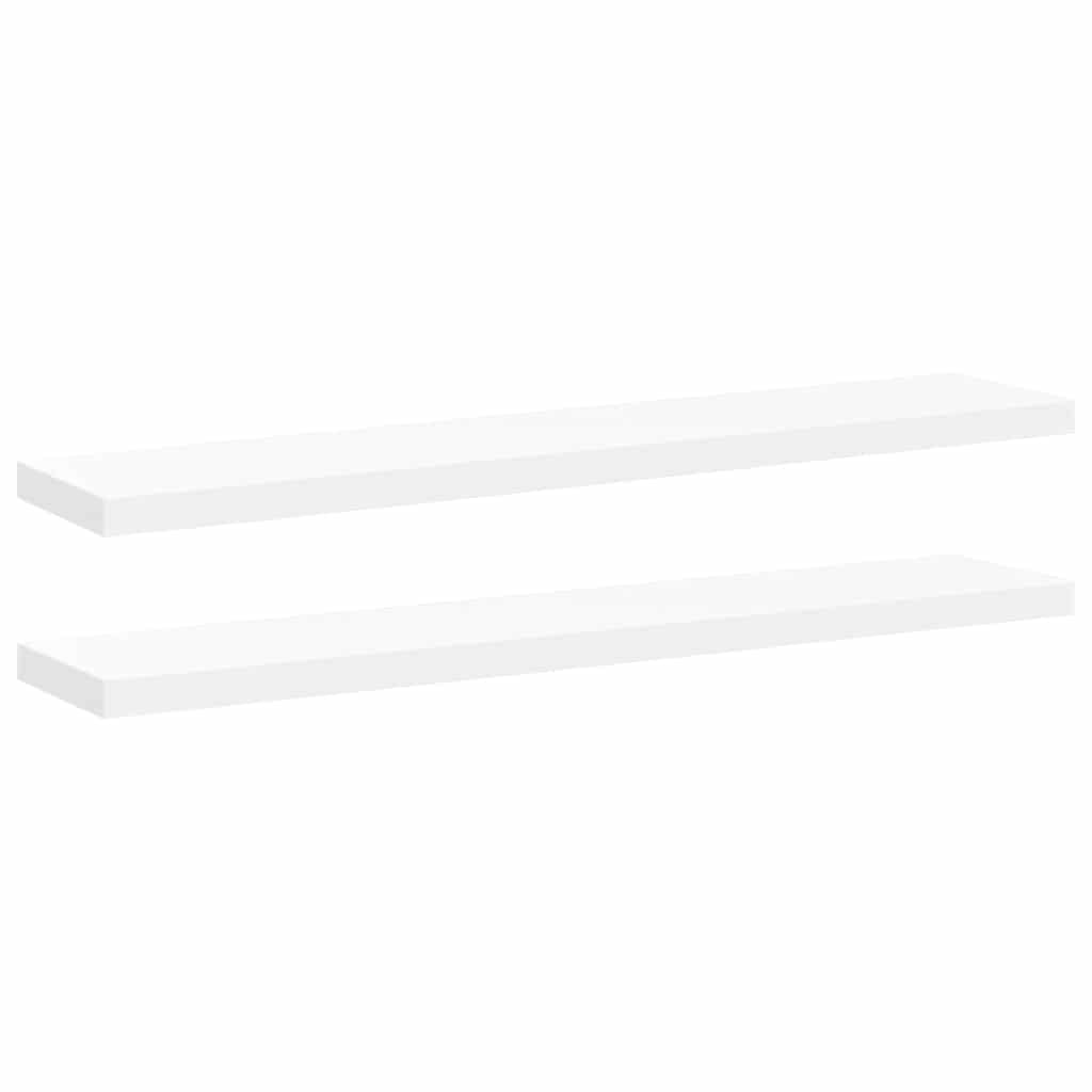 Svävande vägghyllor 2 st vit 120x23,5x3,8 cm MDF
