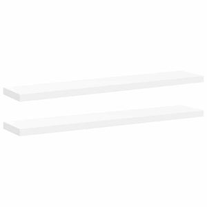 Svävande vägghyllor 2 st vit 120x23,5x3,8 cm MDF