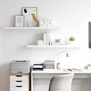 Svävande vägghyllor 2 st vit 120x23,5x3,8 cm MDF