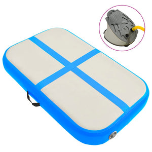 Uppblåsbar gymnastikmatta med pump 60x100x10 cm PVC blå