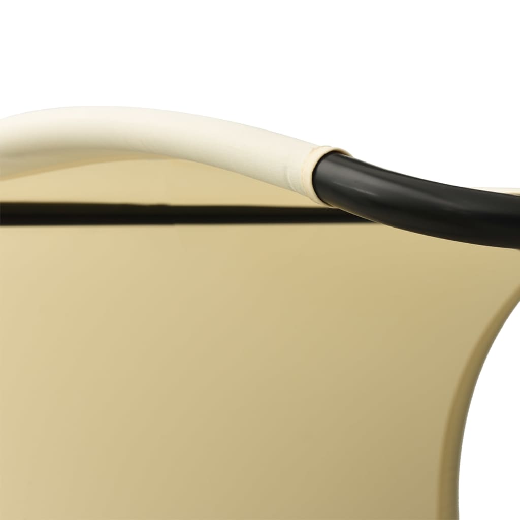 Dubbel solsäng med tak textilen taupe och gräddvit