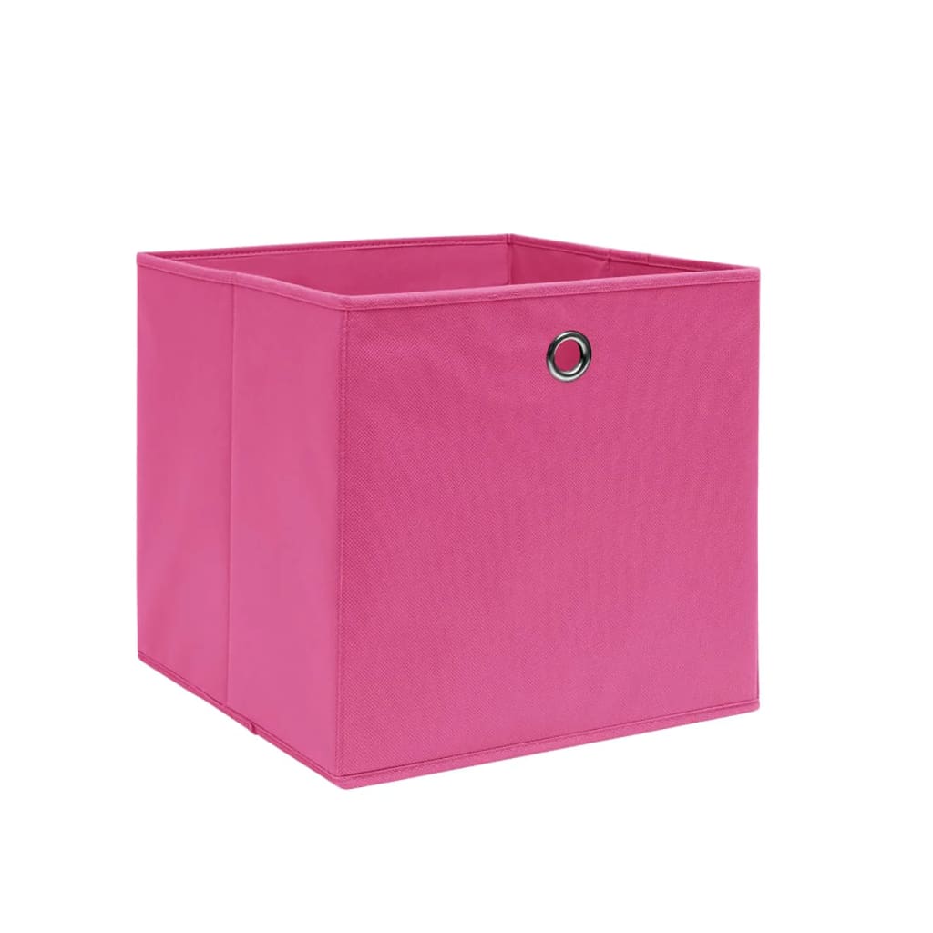 Förvaringslådor 4 st non-woven tyg 28x28x28 cm rosa