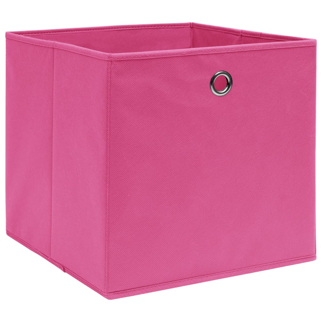 Förvaringslådor 10 st non-woven tyg 28x28x28 cm rosa