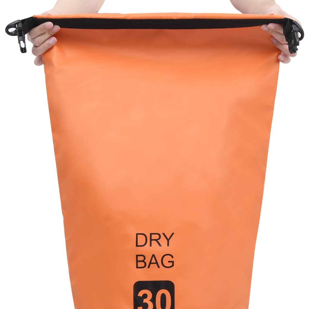 Vattentät packpåse orange 30 L PVC