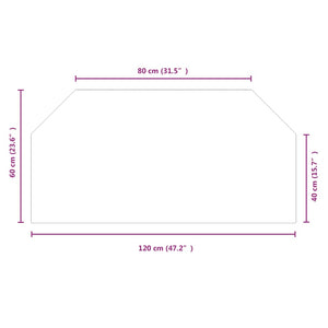 Glasskiva för öppen spis sexkantig 120x60 cm - njoyroom