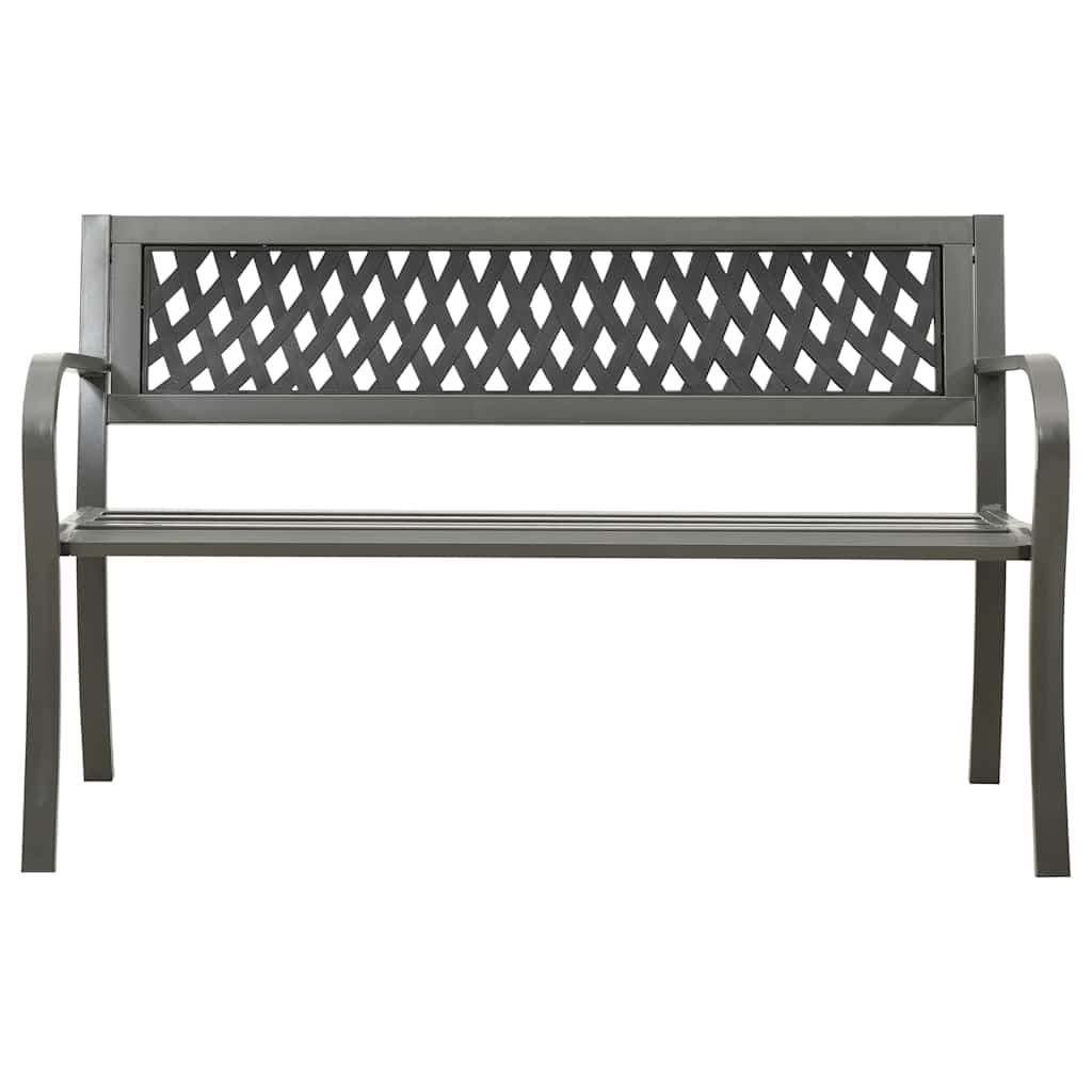 Trädgårdsbänk 125 cm stål grå