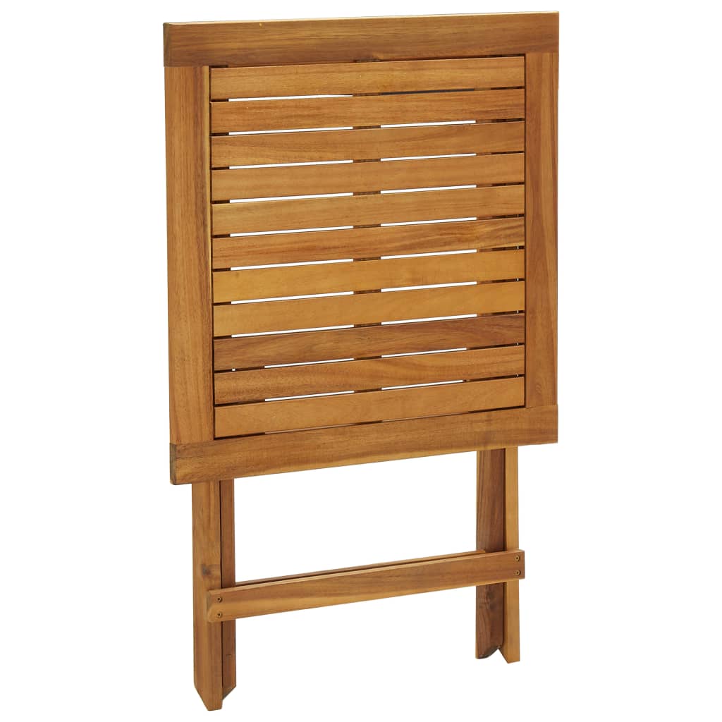 Hopfällbart caféset med dynor 3 delar massivt akaciaträ