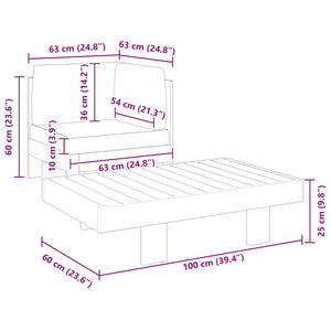 Loungegrupp för trädgården med mörkgråa dynor 2 delar akaciaträ