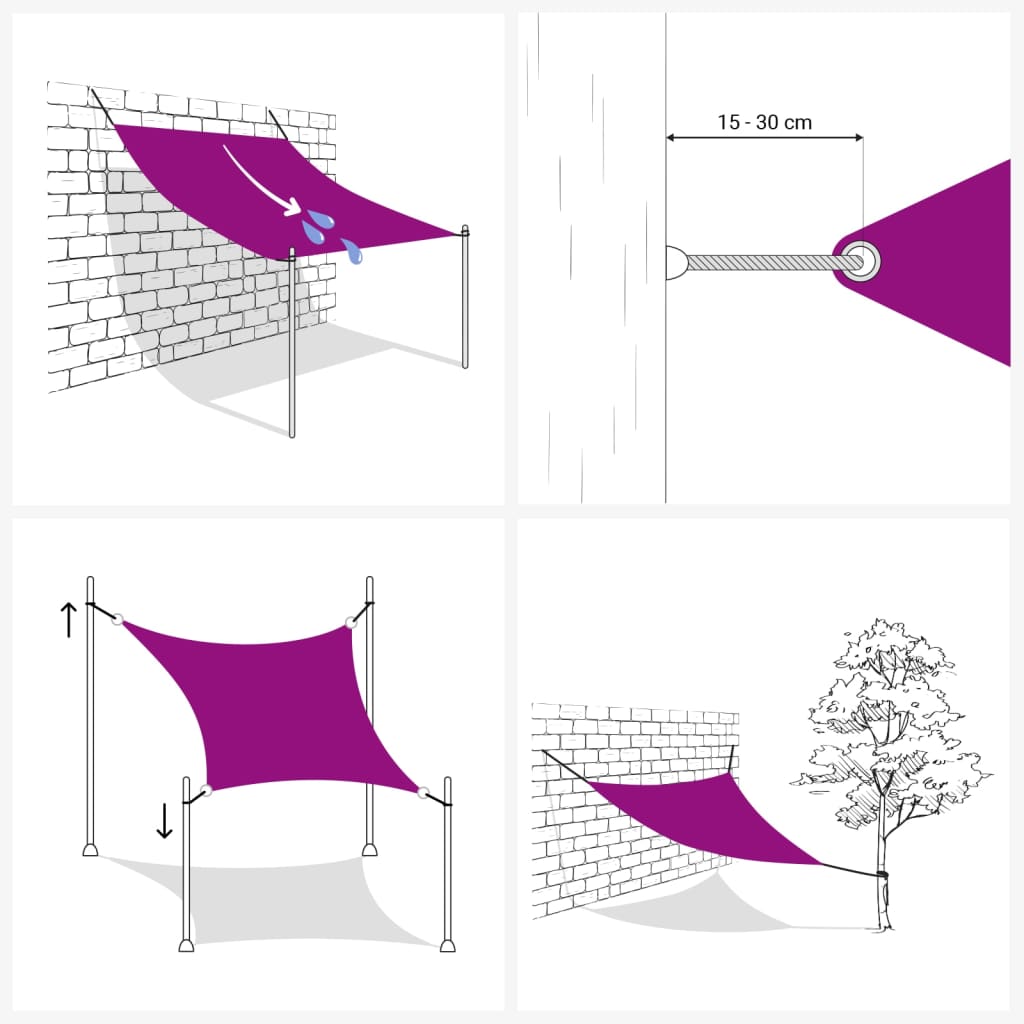 Solsegel Oxfordtyg trekantigt 2,5x2,5x3,5 m antracit - njoyroom