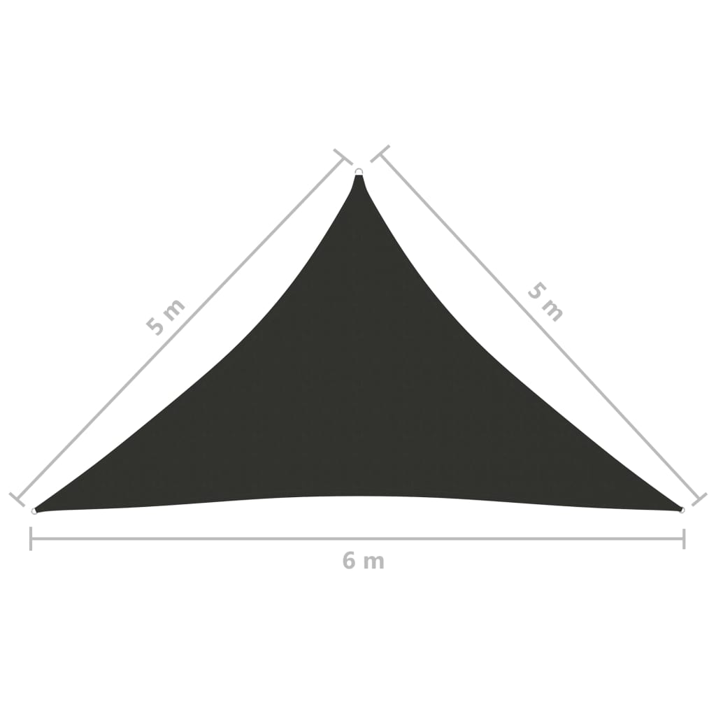 Solsegel oxfordtyg trekantigt 5x5x6 m antracit - njoyroom