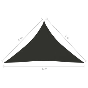 Solsegel oxfordtyg trekantigt 5x5x6 m antracit - njoyroom