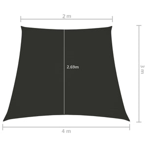 Solsegel oxfordtyg trapets 2/4x3 m antracit - njoyroom