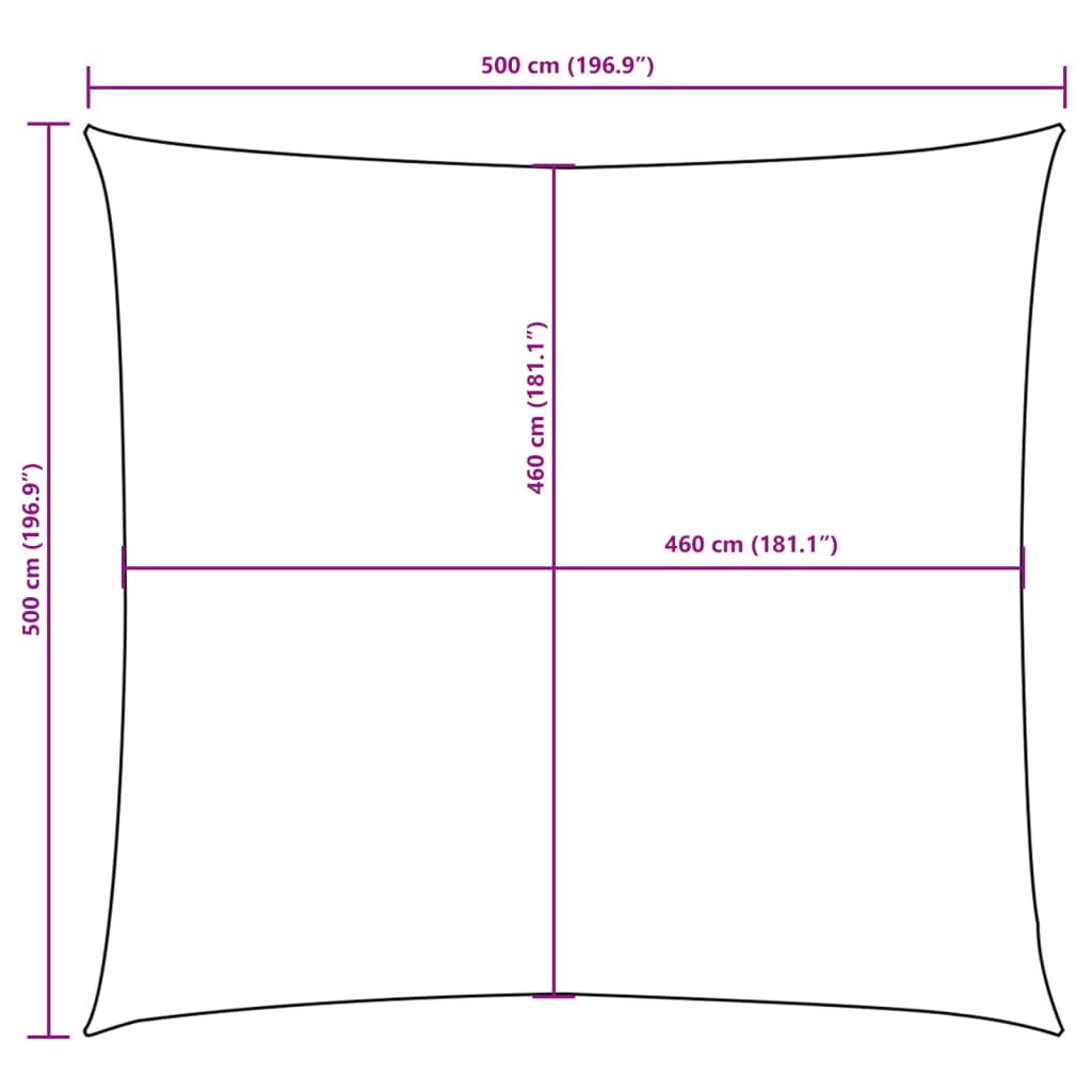 Solsegel oxfordtyg fyrkantigt 5x5 m beige - njoyroom