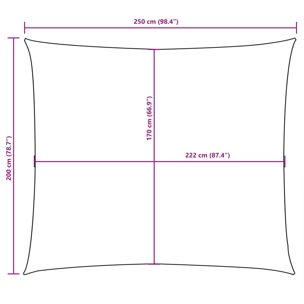 Solsegel oxfordtyg rektangulärt 2x2,5 m beige - njoyroom