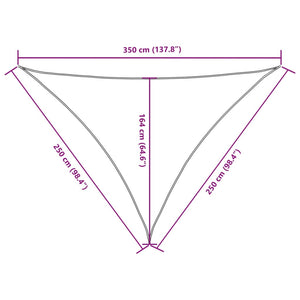 Solsegel oxfordtyg trekantigt 2,5x2,5x3,5 m beige - njoyroom