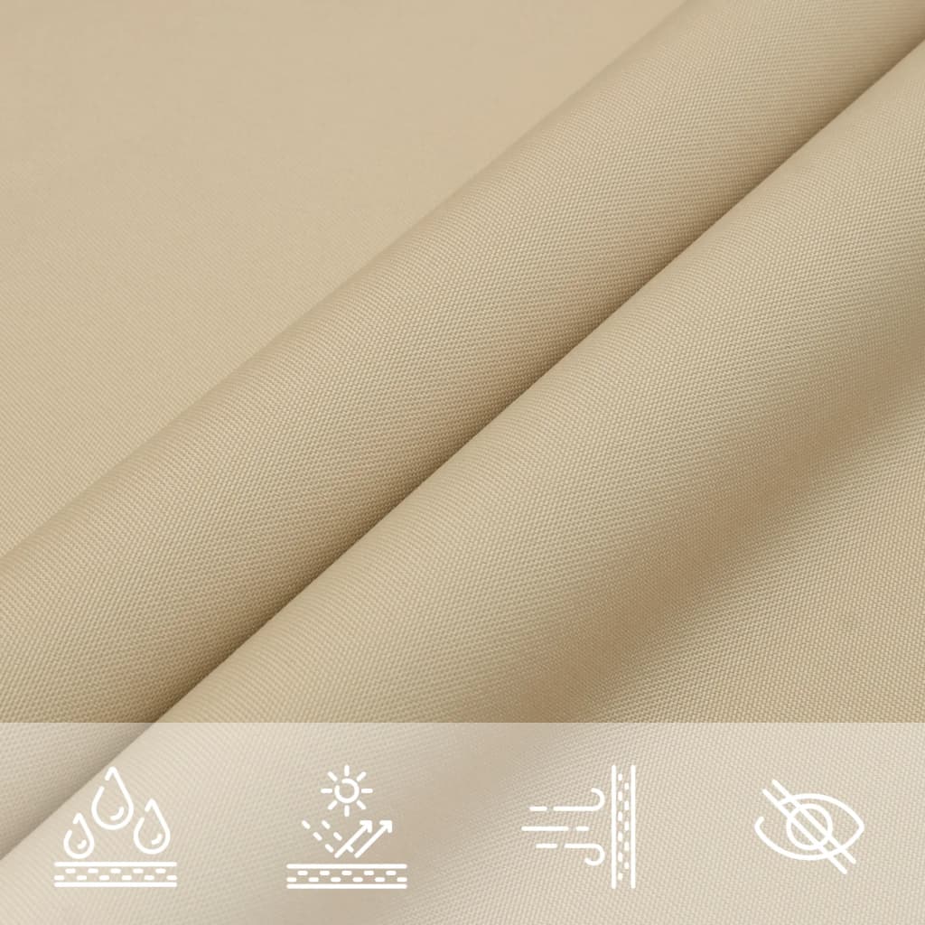 Solsegel Oxfordtyg trekantigt 3,5x3,5x4,9 m beige - njoyroom