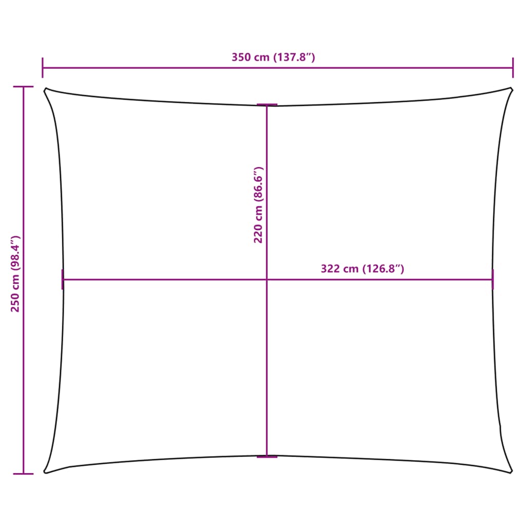 Solsegel oxfordtyg rektangulärt 2,5x3,5 m gräddvit - njoyroom