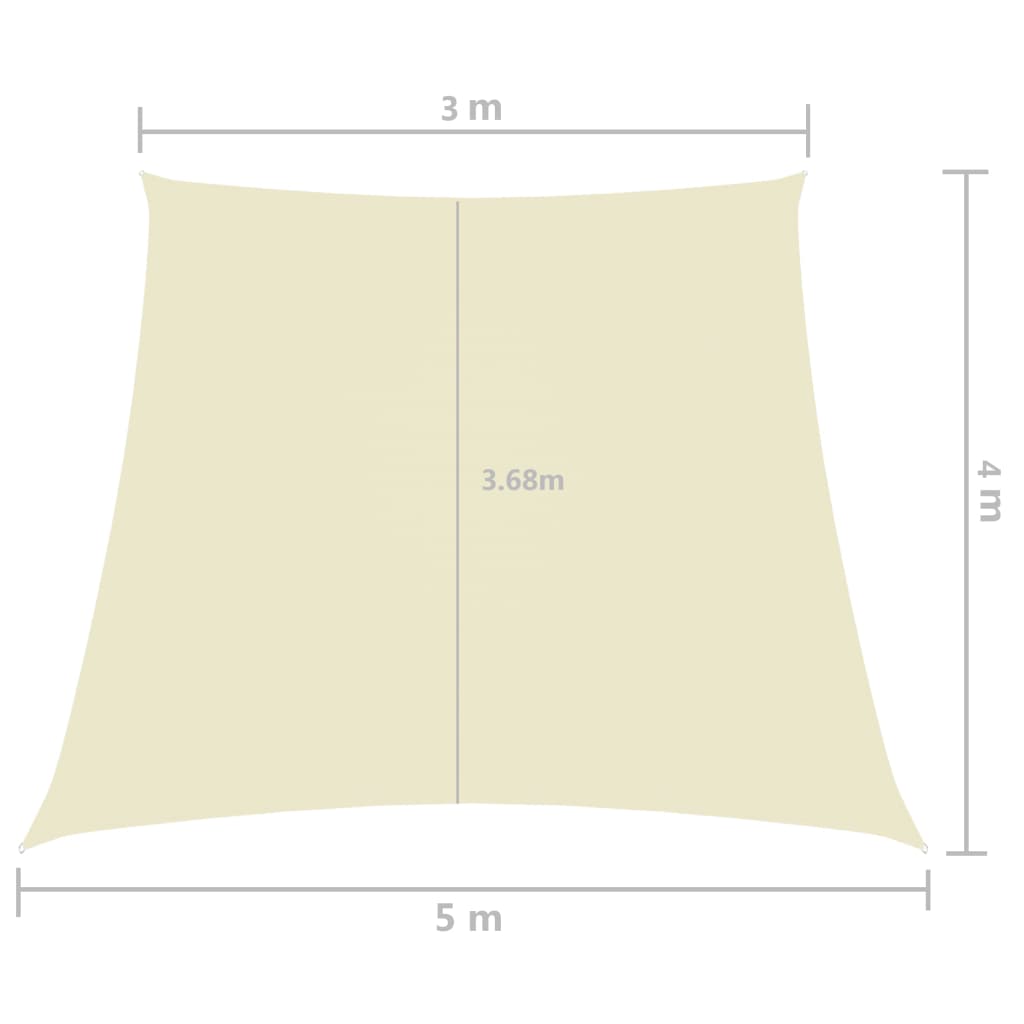 Solsegel oxfordtyg trapets 3/5x4 m gräddvit - njoyroom