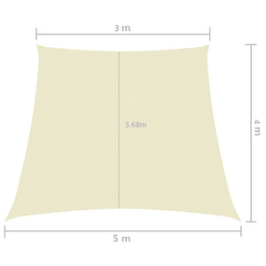 Solsegel oxfordtyg trapets 3/5x4 m gräddvit - njoyroom