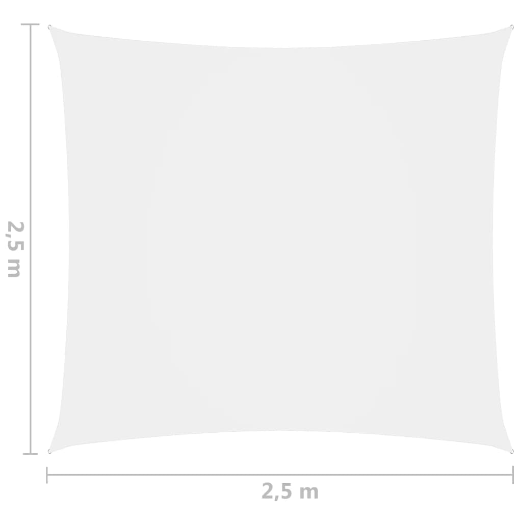 Solsegel oxfordtyg fyrkantigt 2,5x2,5 m vit - njoyroom